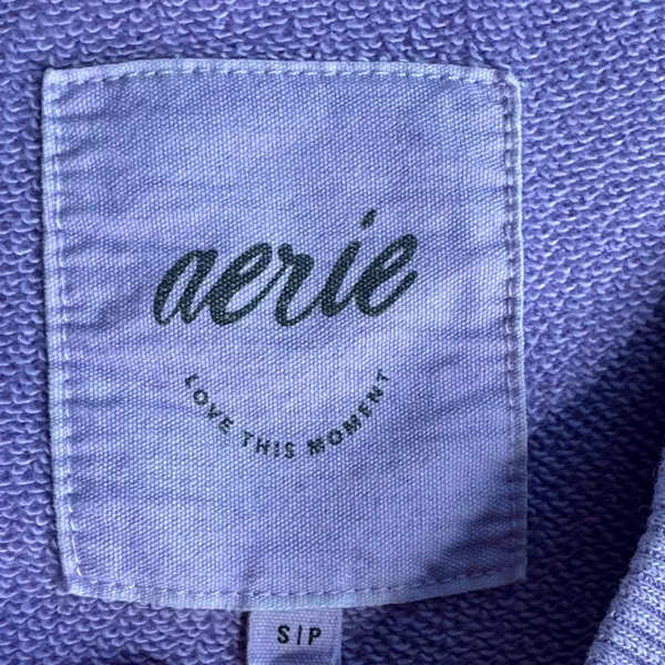 Aerie Pastel Purple Cropped Oversized Sweatshirt - Image 2