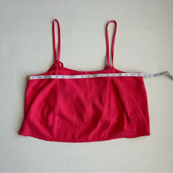 Free People Pink Linen Blend‎ Cropped Camisole Top Button Back Small NEW - Image 6