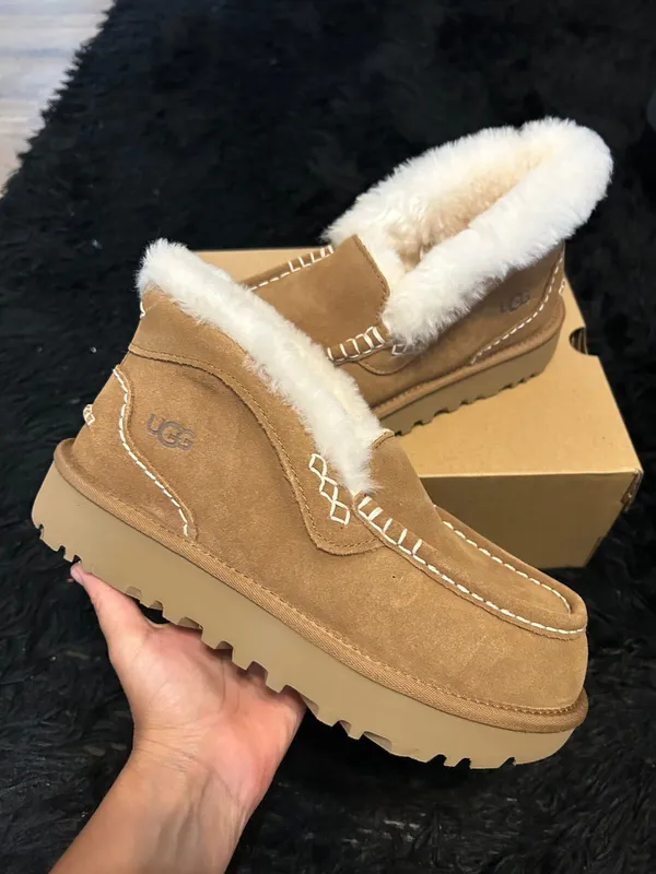 UGG Ansley Parc chestnut wool winter slippers loafers shoes women’s 7 new - Image 9