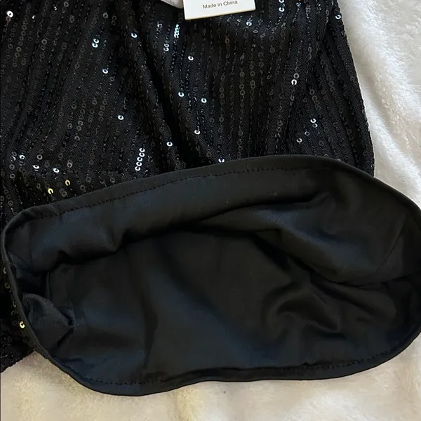 Uoighf Black Sequin High Waist Shorts Size XS - Image 5