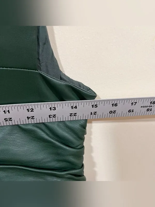 NWOT By Anthropologie Green Twist-Front Faux Leather Dress Size 8 - Image 6