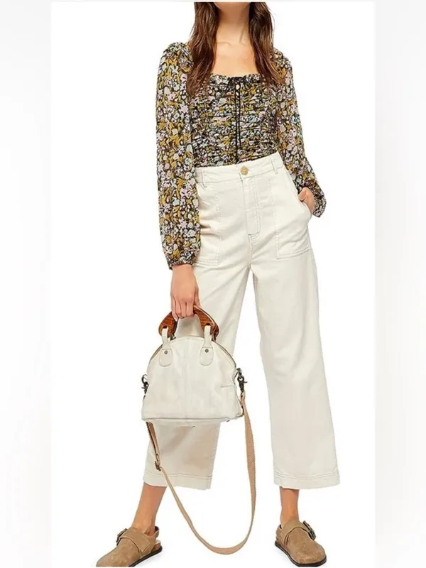 Free People Sunday Skies Wide Leg Pants in Cream Size 4 - Image 4