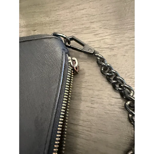 Rebecca Minkoff Avery Crossbody Bag Black Saffiano Leather‎ Gunmetal Chain OS - Image 10