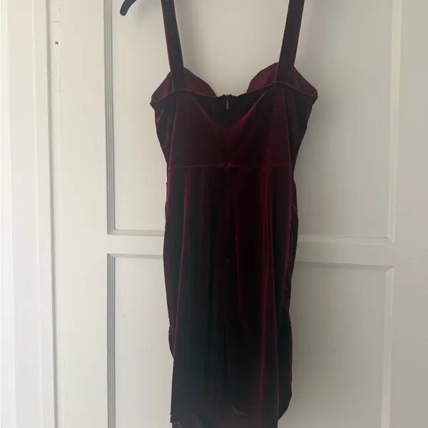 Valentine Cider Deep Red Velvet Woman’s Dress - Image 8