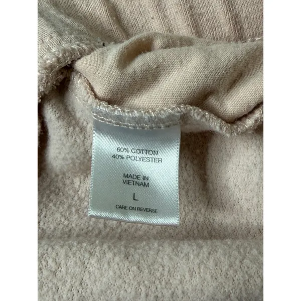 New York & Company Womens Blush Pink Fleece Jogger Sweatpants Size L Drawstring - Image 4