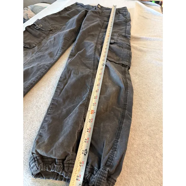 Garage Cargo Pants Womens 3 Black Gray Utility Jogger Bungee Hem Y2K Gorpcore - Image 3