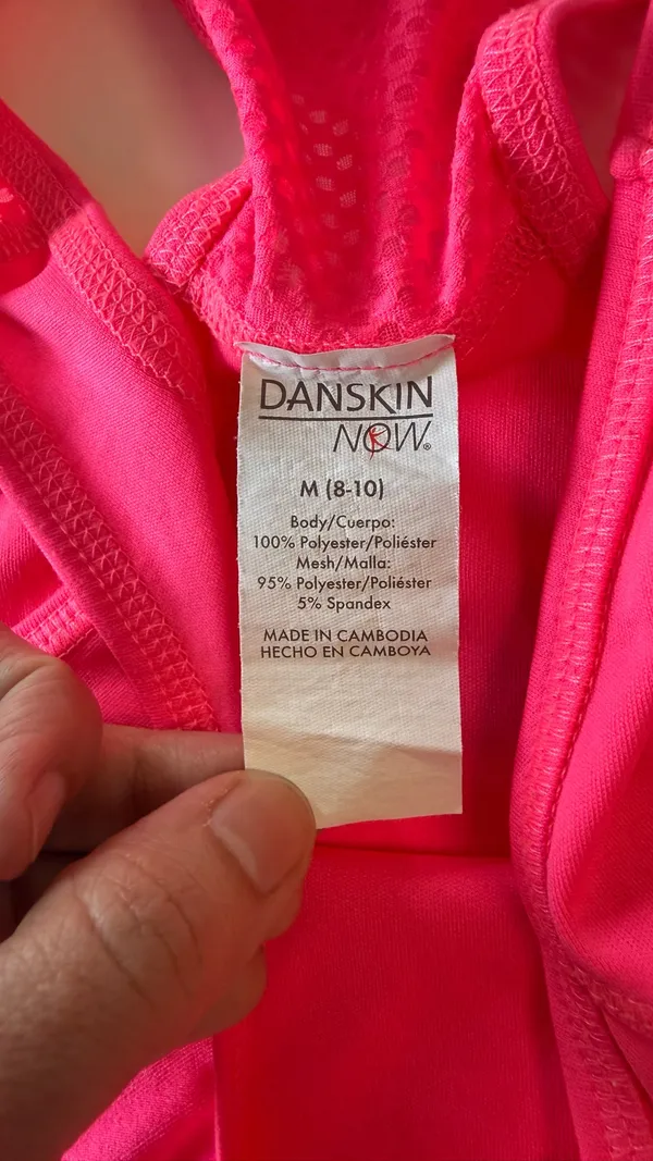 Danskin Now Bright Pink Mesh Accent Active Tank Top - Size M (8-10) - Image 3
