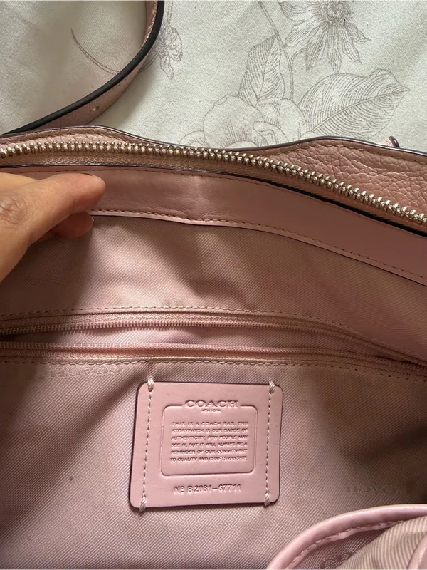 Coach Pebbled Leather Crossbody — Light Pink - Image 14