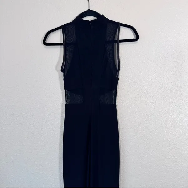 Betsy Adam Black Mesh Illusion Mesh Cut Out Maxi Dress Womens 0 Formal Black Tie - Image 10