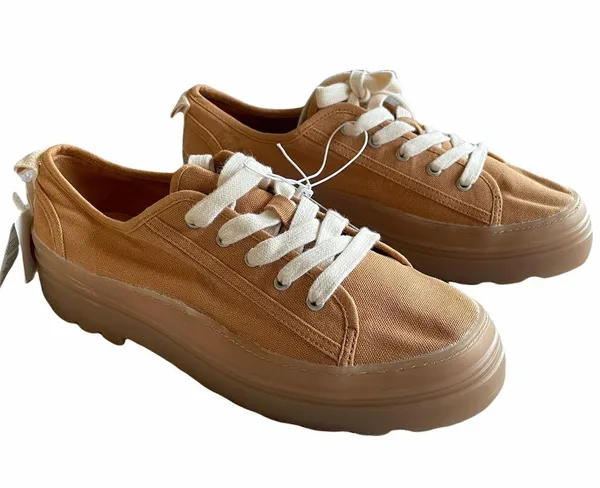 NWT Zara Chunky Platform Lace Up Sneakers Tan / Brown EU 39 US 6 Lug Sole - Image 2