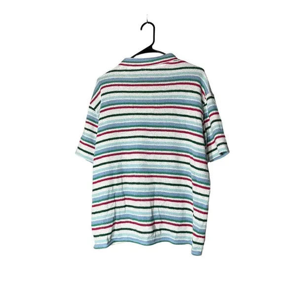 Zara Striped Jacquard Knit Button Front Shirt‎ Size Medium - Image 5