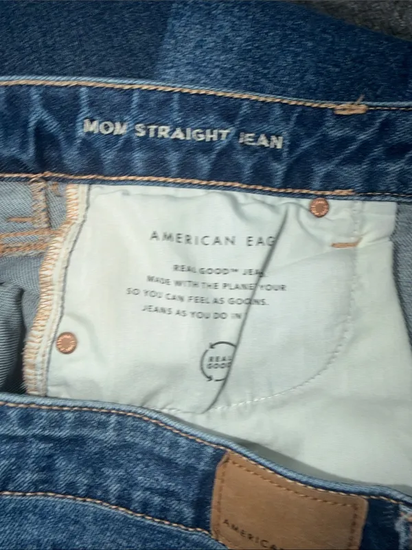 American Eagle Outfitters Women’s Stretch Mom Straight Distressed Jeans in Blue - Image 11