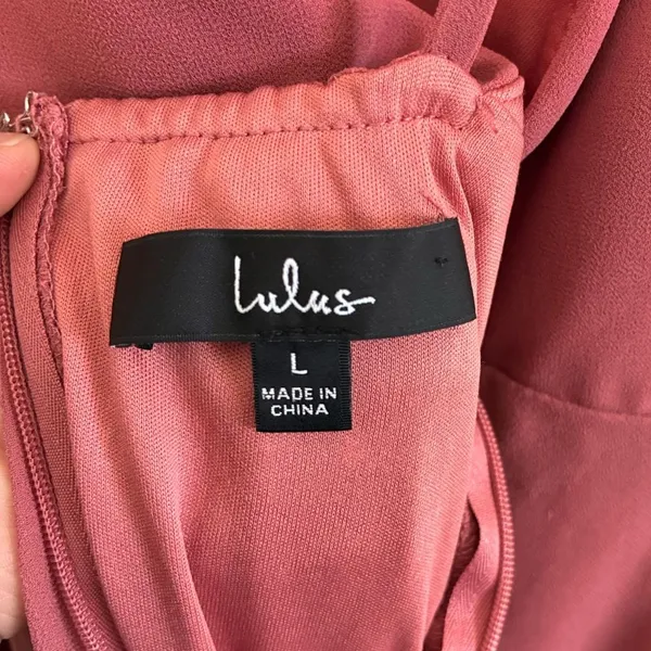 Lulus Dress Medium Mythical Kind of Love Maxi Dress Dusty Pink Cross Back Sz L - Image 6