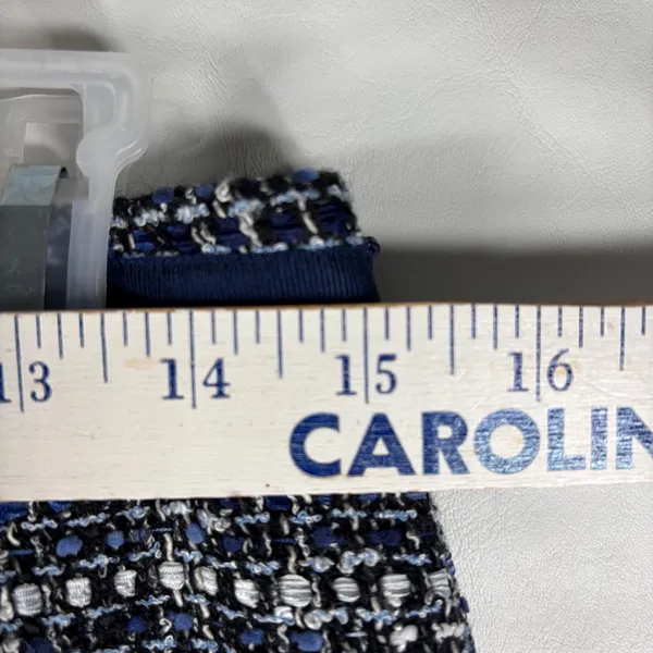 Brooks Brothers‎ Navy Blue White Tweed Wool Blend Skirt Size 6 Italian Fabric - Image 5