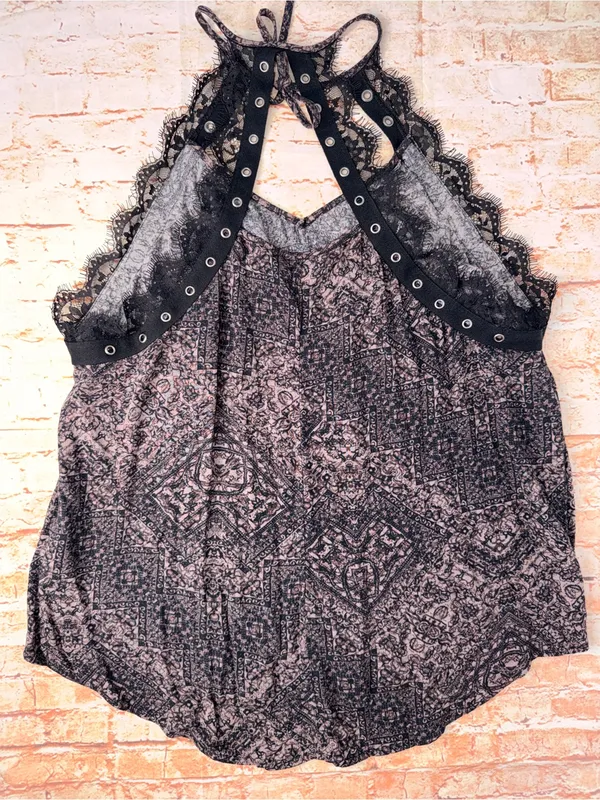 Rock & Republic Halter Lace-Trim Printed Tank Top - Image 5