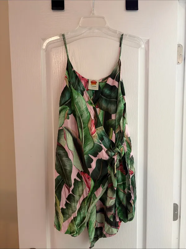 FARM Rio Pink Palms Mini Wrap Dress medium - Image 3
