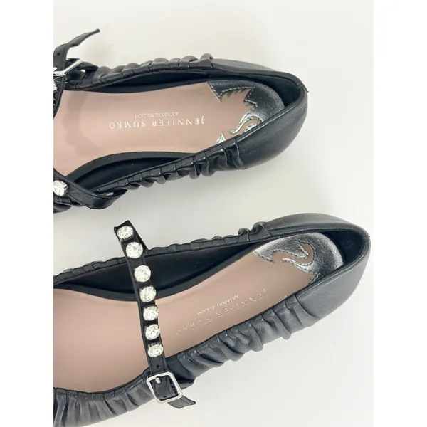 NEW Antonio Melani Jennifer Sumko Mary Jane Ballet Flats Black Leather US 7.5 - Image 6