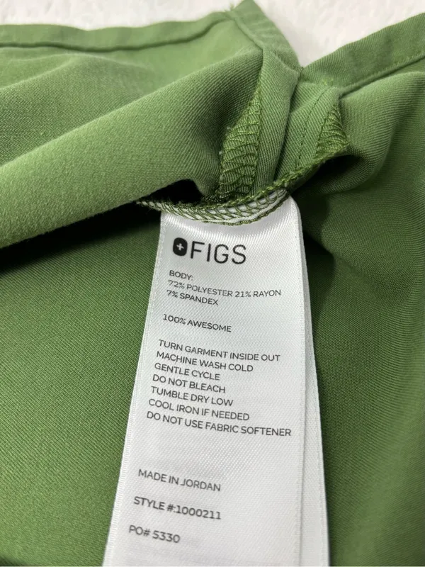 FIGS Olive Green V-Neck Medical Scrub Top style #1000211‎ size S - Image 7