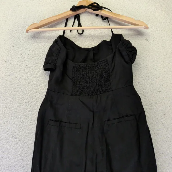 Majorelle‎ Black Tencel Linen Blend Halter Cut-Out Wide Leg Jumpsuit XXS - Image 8