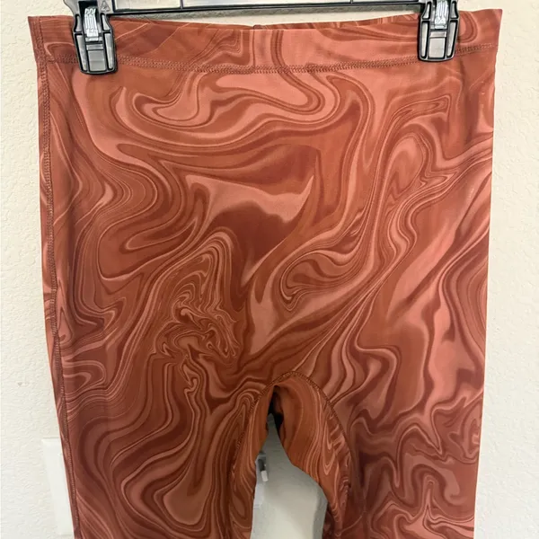 House of CB Violet Cocoa Swirl Brown Mesh Leggings High Rise Large - Image 5