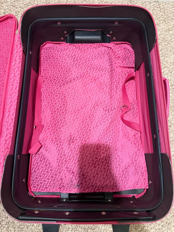 Girls Pink Patterned Travel Tote and Carry-On Set - Image 6