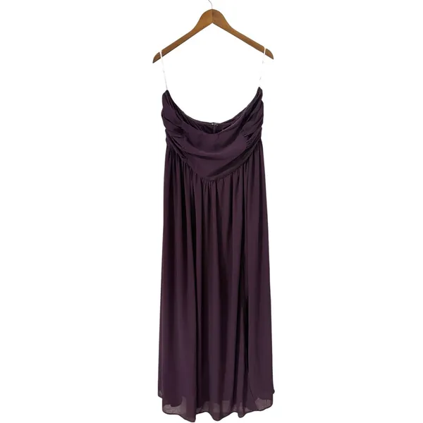 Lulus Luxe Favorite Dark Purple Strapless Ruched Maxi Dress size 1X NWT - Image 3