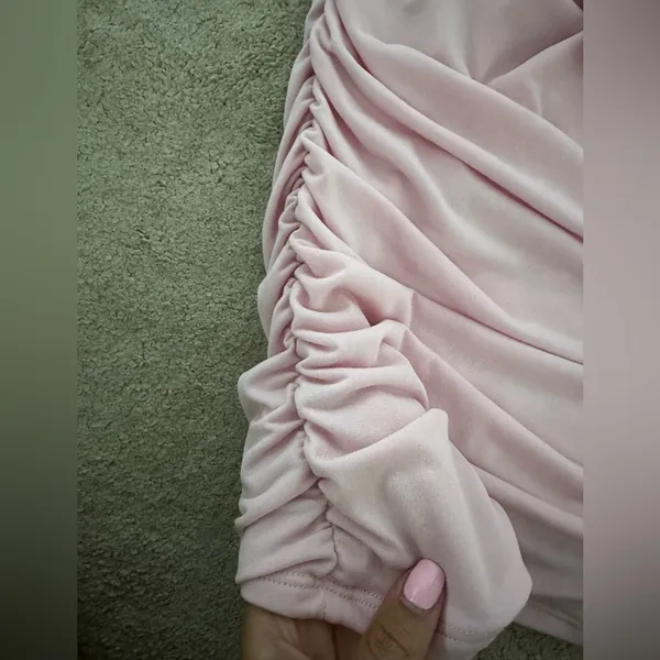 Lucy in the Sky Pink Cut Out Tie Front Mini Bodycon Dress - Image 3