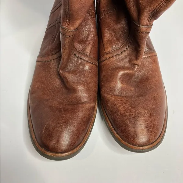 Nicole soft leather boots knee‎ high size 7.5 Brown - Image 6
