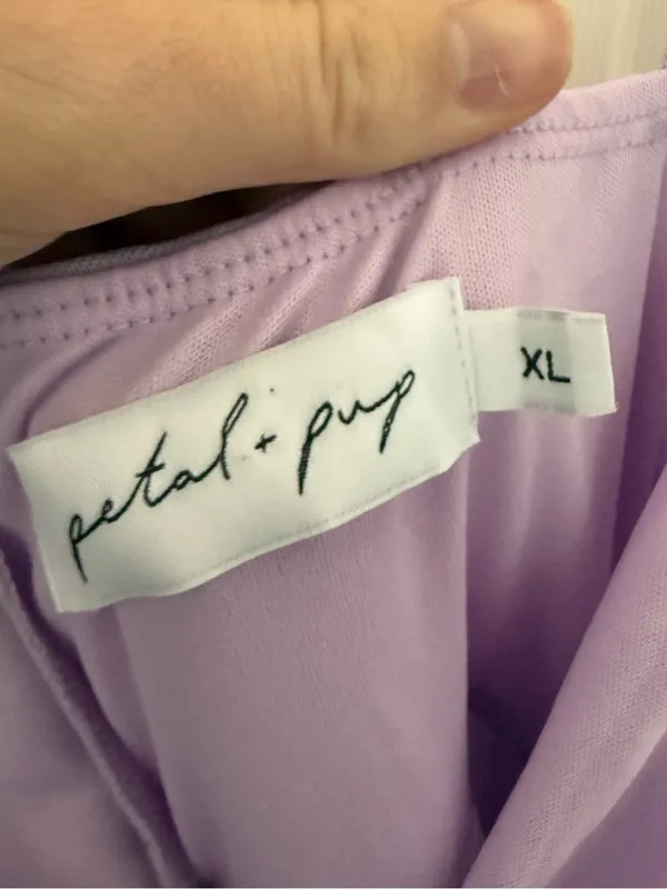 Petal & Pup Purple Lavender Ruched Chiffon Cut Out Midi Dress Wedding Guest XL - Image 5