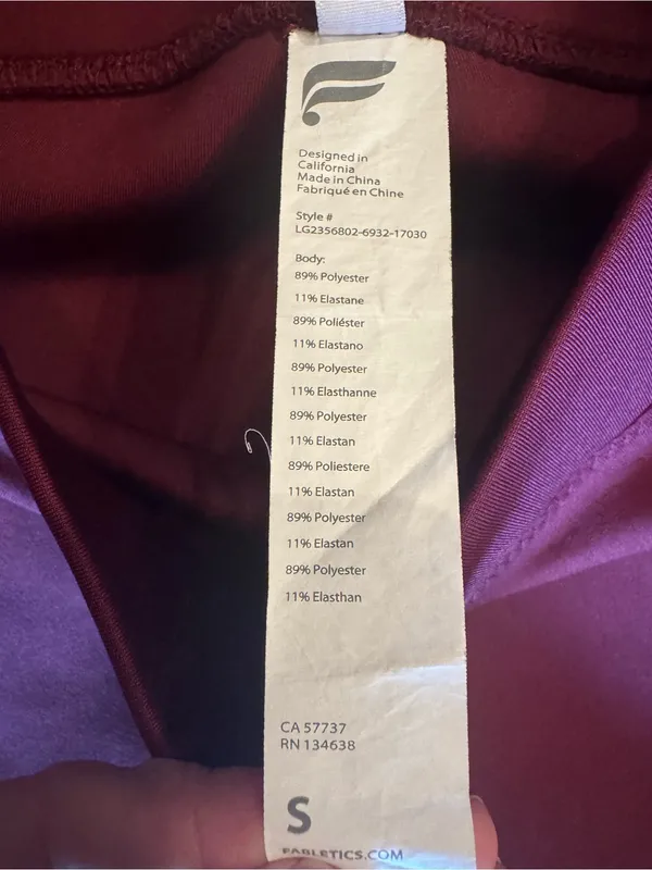 Fabletics Burgundy Scuba Matching Set - Tank & High-Waisted Leggings NWOT Small - Image 3