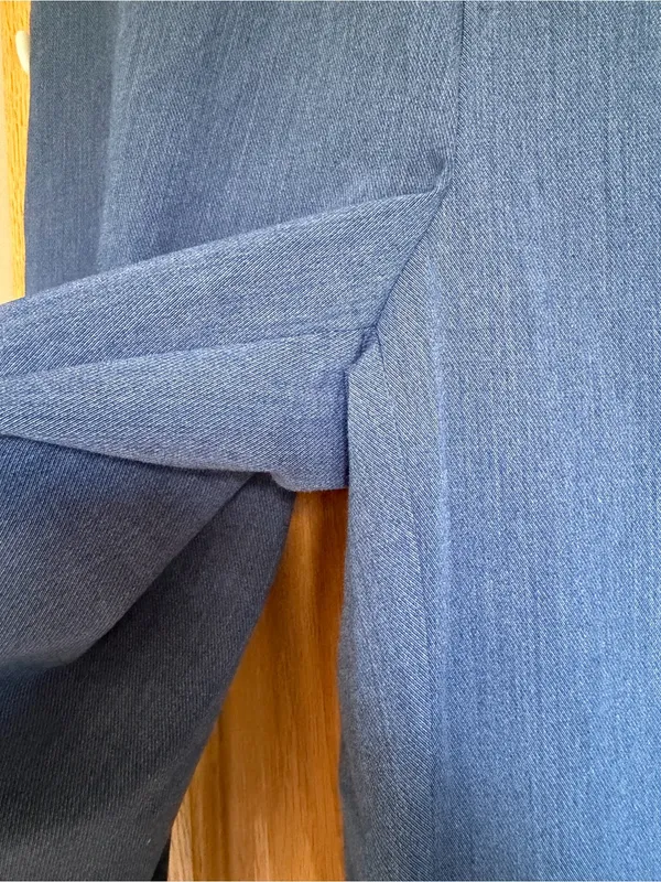 Haver + Blair London Blue Wide Leg Sailor Pants White Button Accents Size M - Image 4
