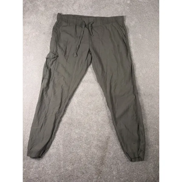 gramicci pants womens green‎ cotton tencel cargo pockets - Image 2
