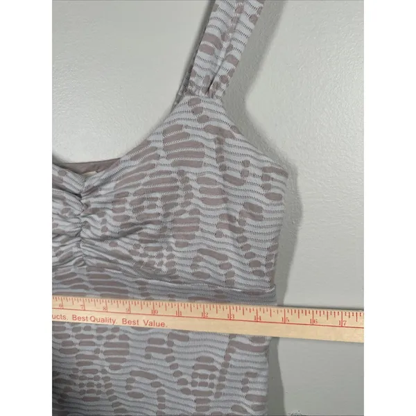 Free People Medium Womens Dress Floral Bodycon Textured Tank Gray Cotton Blend - Image 4