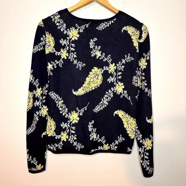 Ann Taylor Factory Zip Up Long Sleeve‎ Floral Sweater Size S Chic Career Office - Image 4