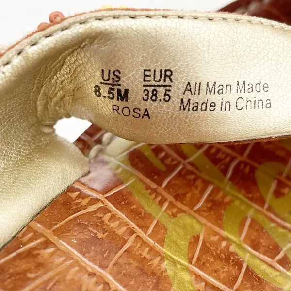 Sam Edelman Rosa Nude Ginger Beaded Thong Cork Wedge Sandal Flip Flop Size 8.5 - Image 14