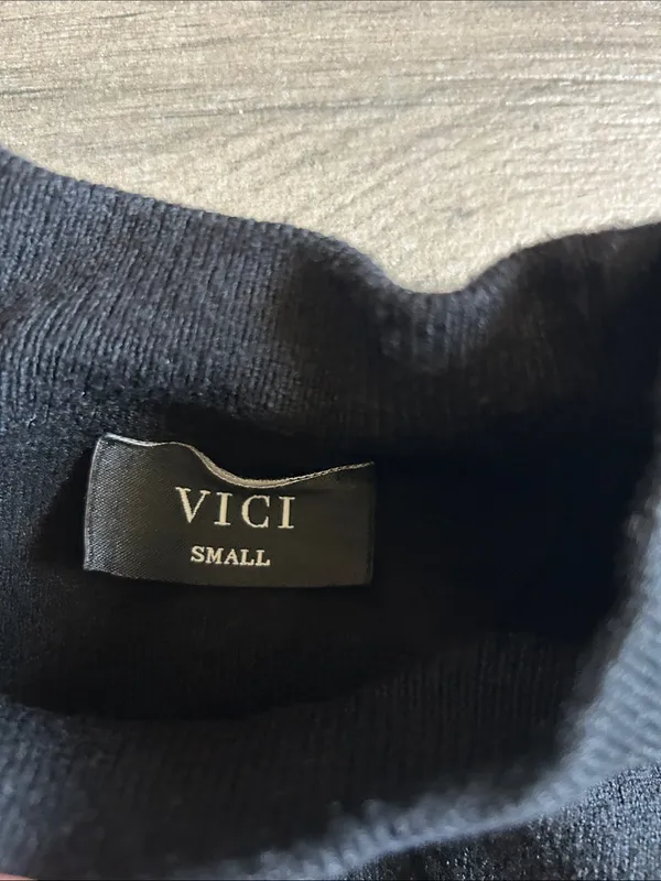 Vici Black Crewneck Sweater - Women’s Classic Knit - Image 2