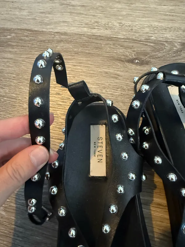 Steven New York Studded Sandals Black Size 9 - Image 5
