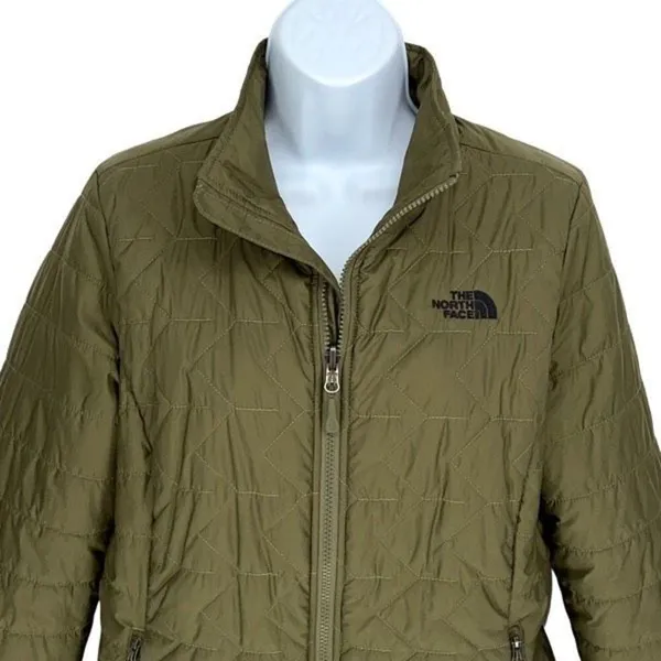 The North Face‎ Quilted Light Weight Jacket Water Resistant Moss Green Medium - Image 2