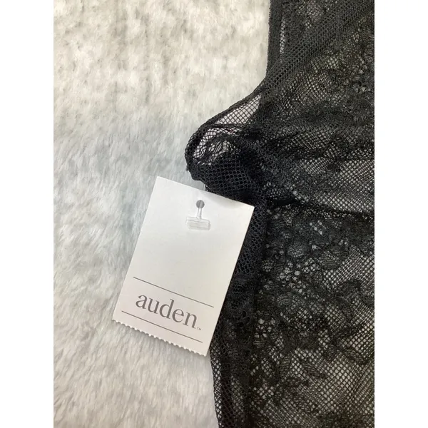 Auden Womens Black Floral Lace Sleeveless Thong Bodysuit Large‎ 023102212 - Image 3