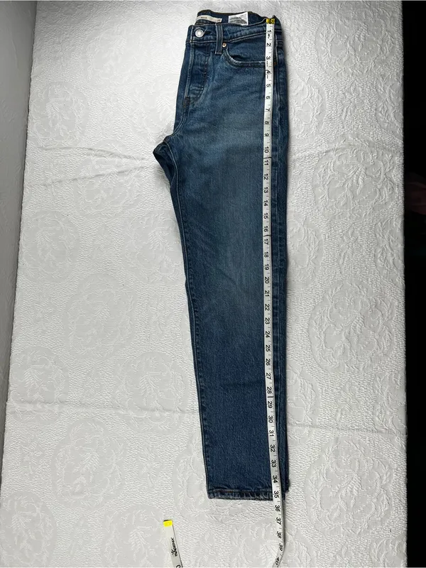 Levi's Wedgie High Rise Jeans - Blue Wash - Image 8