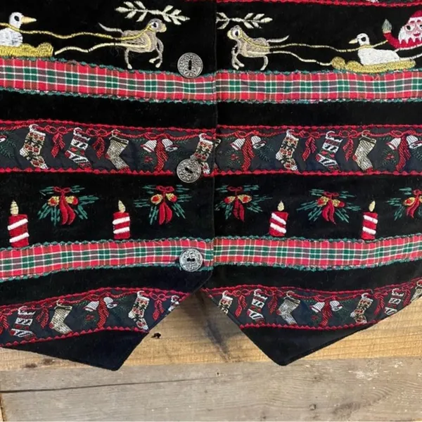 Paul Harris Design Christmas Vest Size‎ Medium Black - Image 5