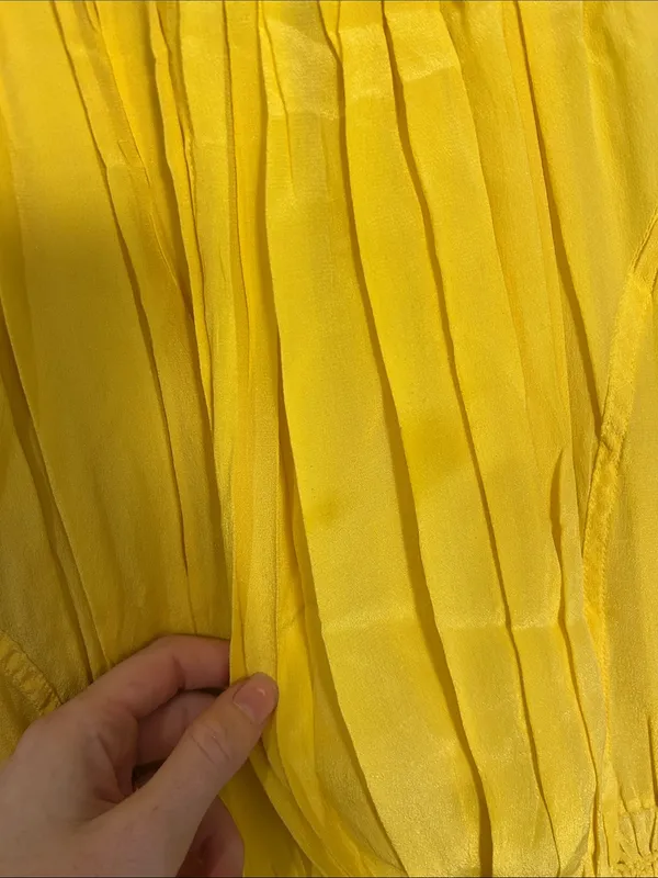 Women's Yellow Smocked Tie - Image 6