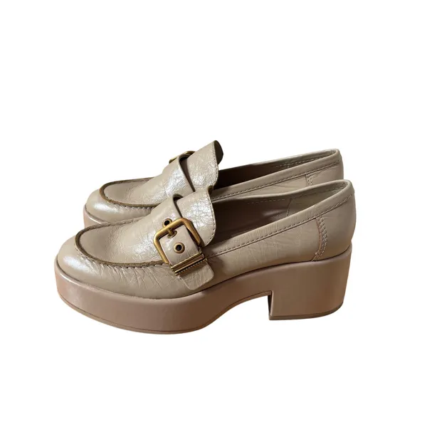 Dolce Vita Beige Platform Loafer Shoes Size 7.5 - Image 6