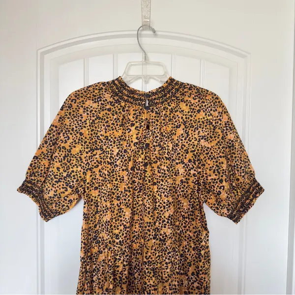 Saylor Kristin Large Leopard Print Tiered‎ Maxi Dress Cottagecore Prairie Boho - Image 7