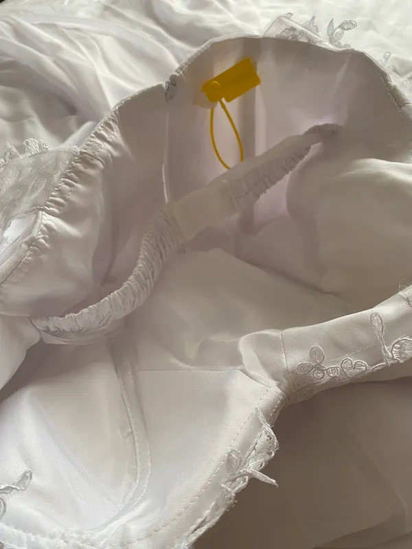 Mingda White Lace Floral Off The Shoulder Wedding Dress - Image 17