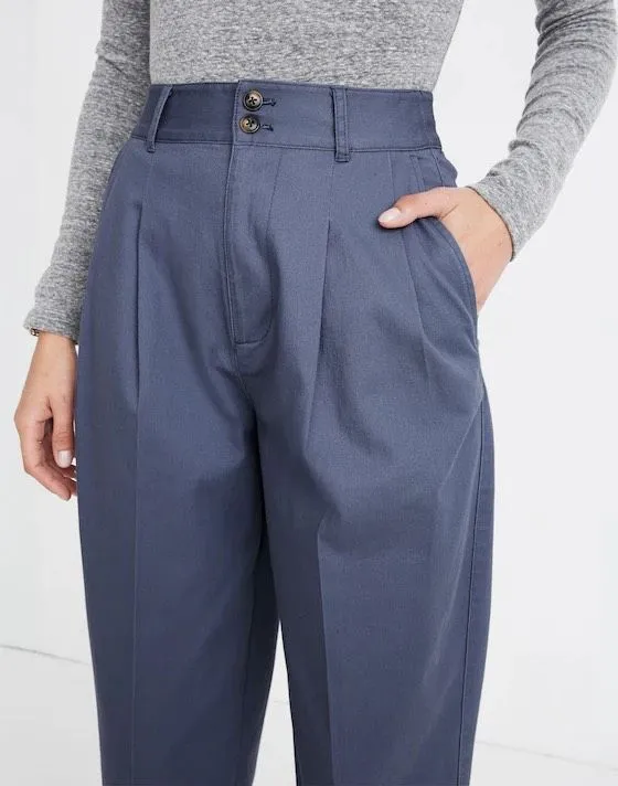 ✨Madewell Pleated Taper Wide-Leg Sunfaded Indigo Sz 6 Pants✨ - Image 2