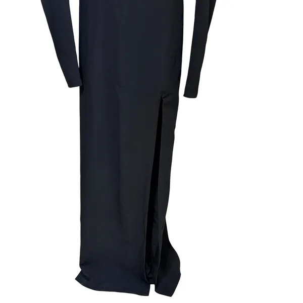 Witness‎ of Love Black High Neck Open Back Maxi Dress Long Sleeve Slit Size XL - Image 6