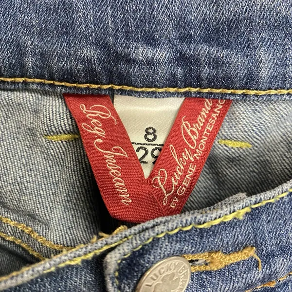 LUCKY BRAND Fluer Easy Rider Denim Women Sailor Jeans Sz 8/29 Mid‎ Rise Whiskers - Image 3