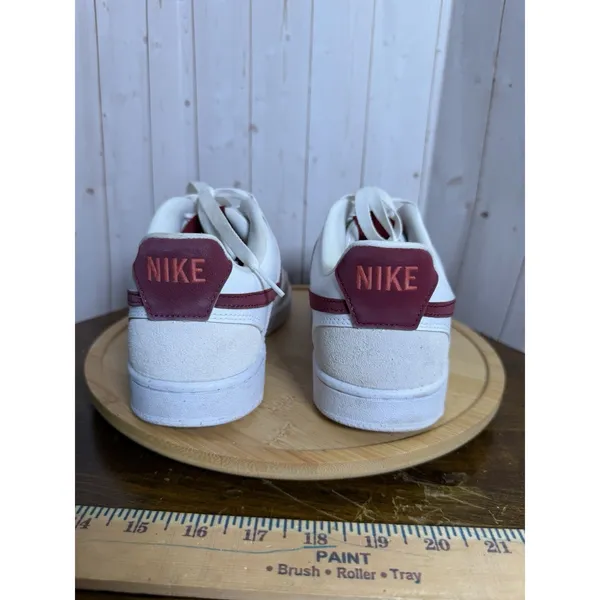 Nike Court Vision‎ Low Shoe, Suede & Leather, Red Cream White, Women's, Size 8.5 - Image 5