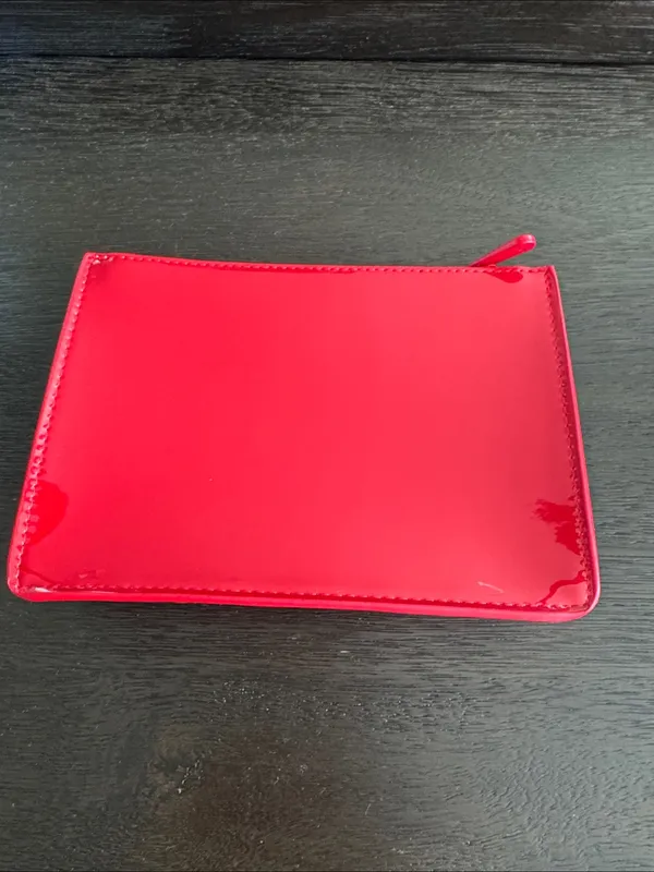 Christian Dior trousse pouch Red shiny Patent CD Embossed cosmetic pouch - Image 3